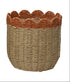 Mand touw rond - S 28x28cm - bruin/ oranje