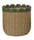 Mand touw rond - M 33x33cm - bruin/ d. groen