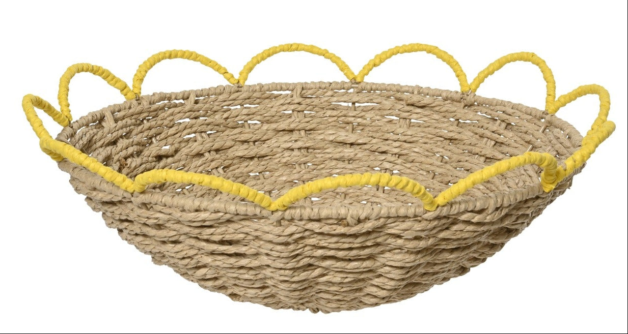 Mand papier - S 38x10cm - naturel/ geel