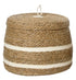 Mand m/ deksel zeegras - L 31x30cm - naturel