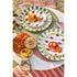 Ontbijtbord gestreept/ paprika - 20,2cm - rood/ groen