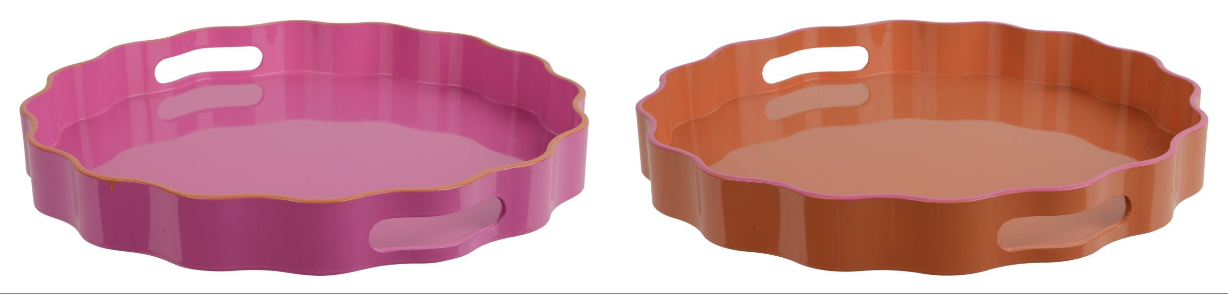 Dienblad rond in pp - 33x33cm - ass. (prijs per stuk)