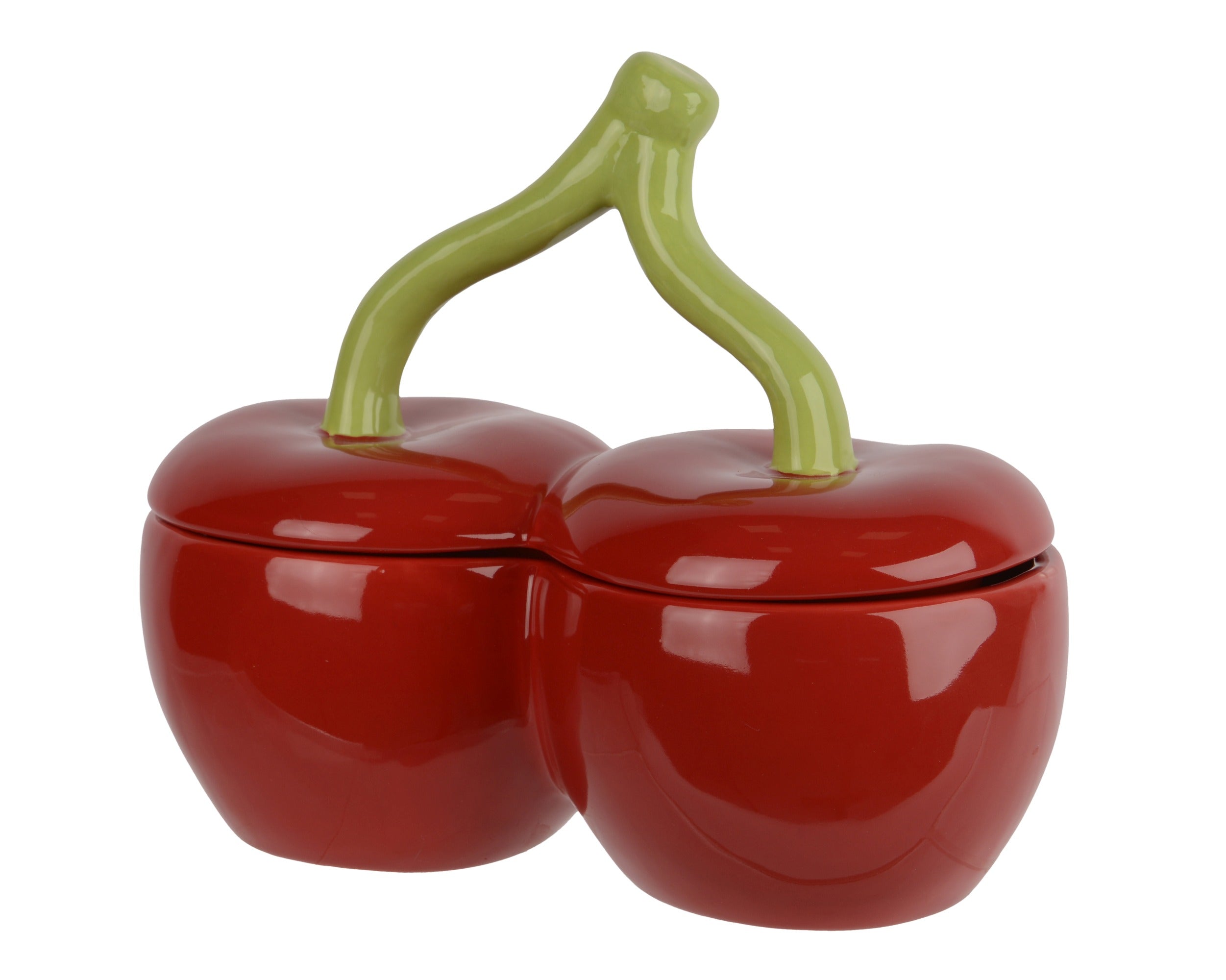 Voorraadpot kers in porselein - 19x10,5x16cm - rood