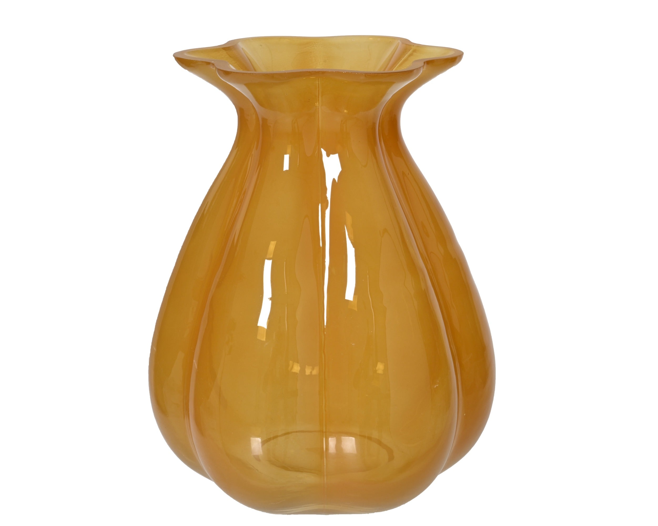 Vaas glas - 20x25cm - oranje