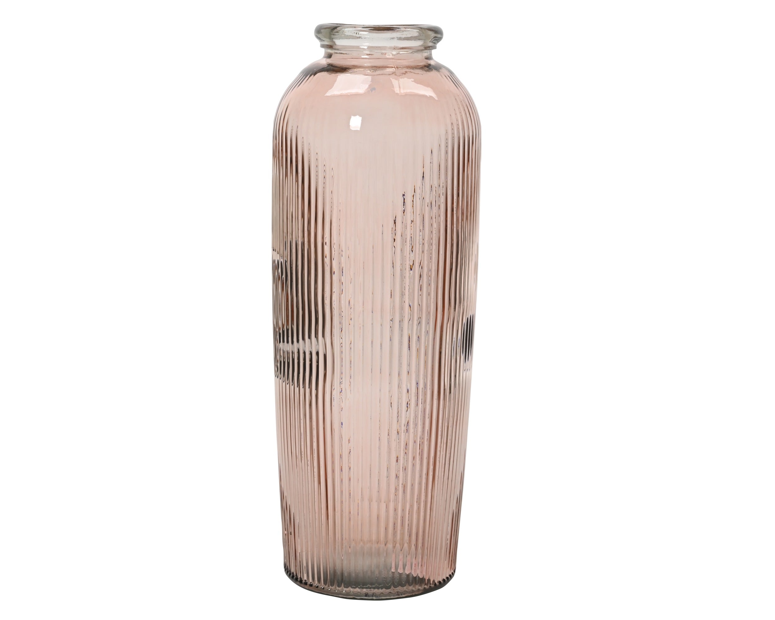 Vaas recycled glas - 30x70cm - roze