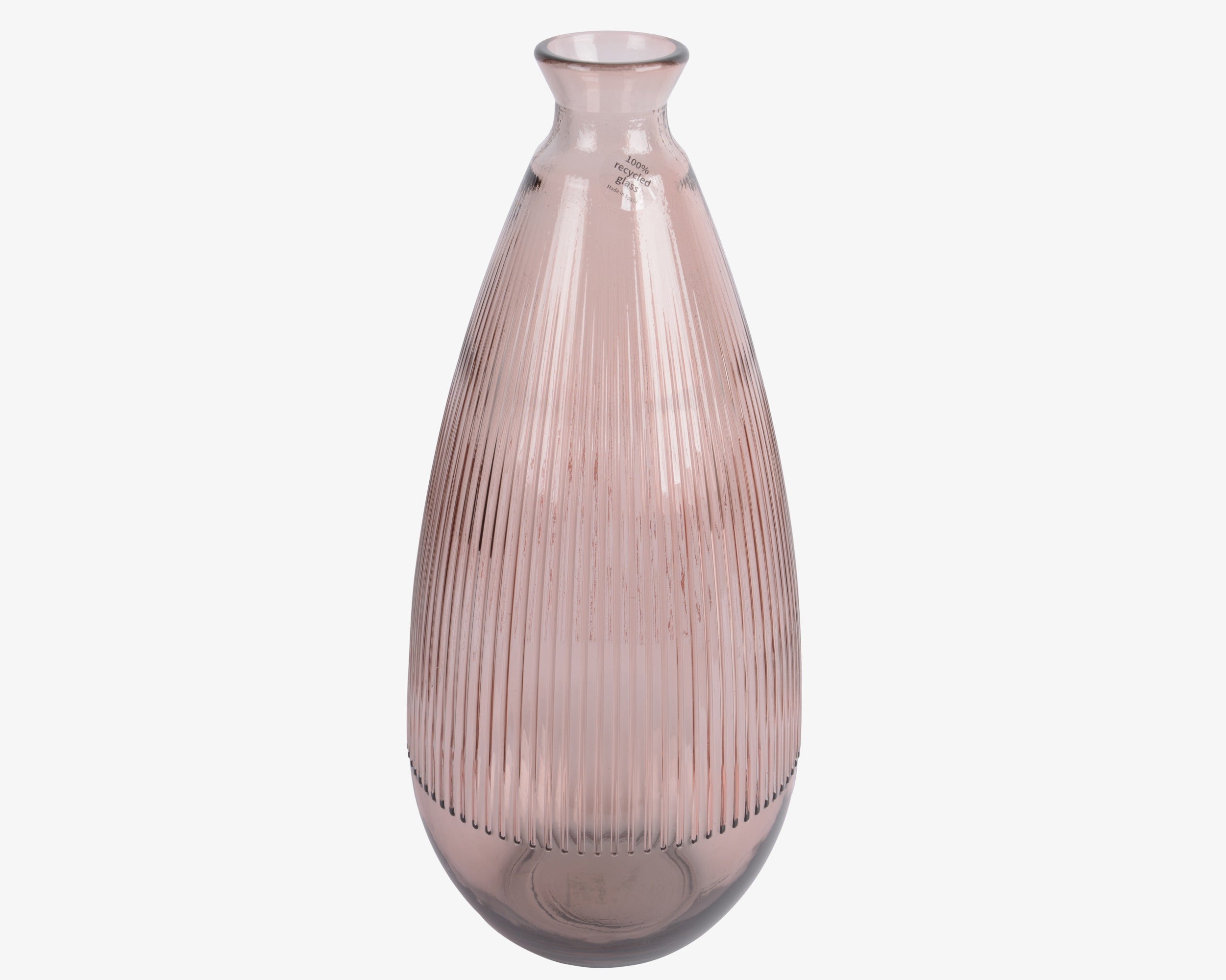 Vaas recycled glas - 22x50cm - roze