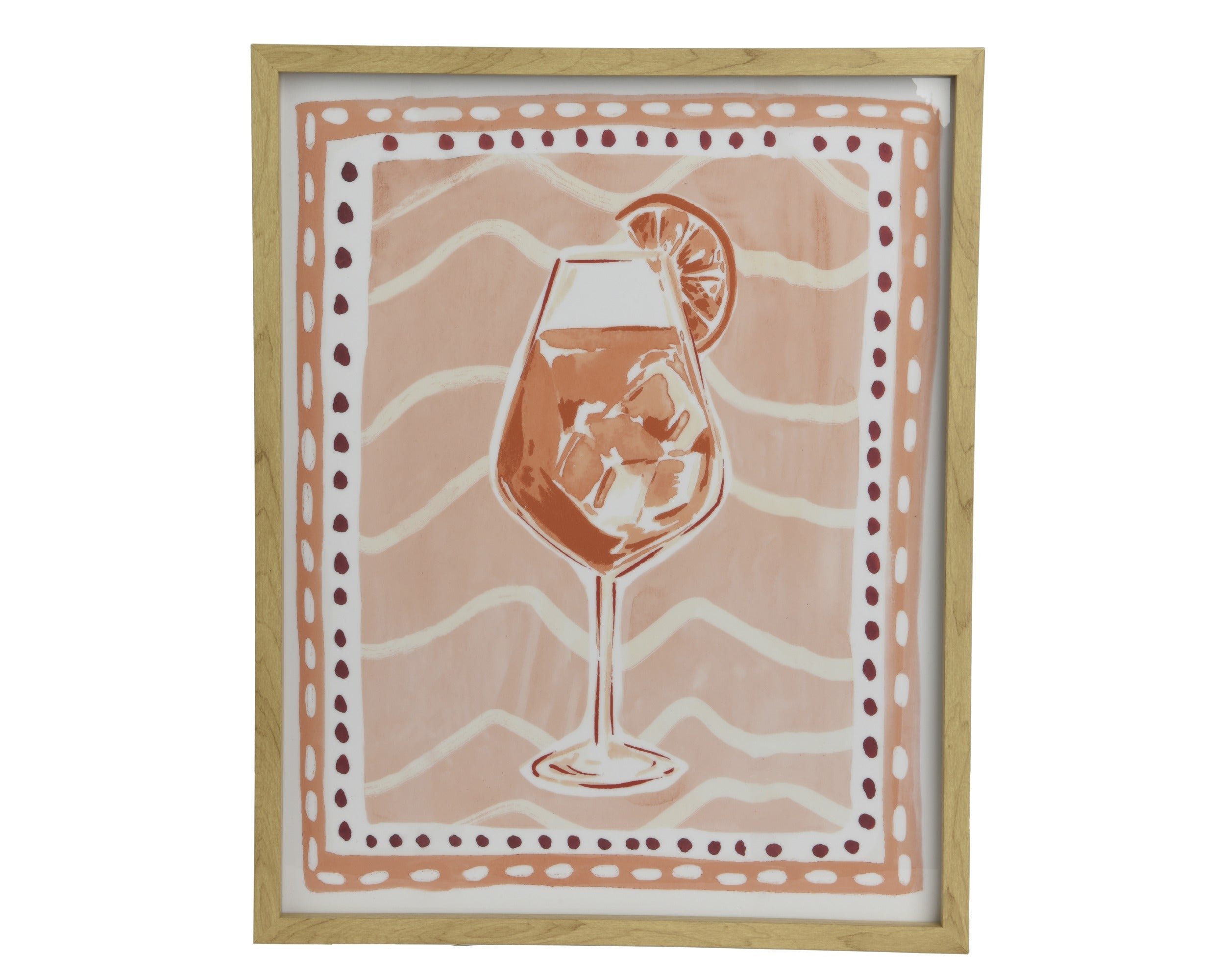 Muurdeco canvas cocktail - 40x50cm - oranje