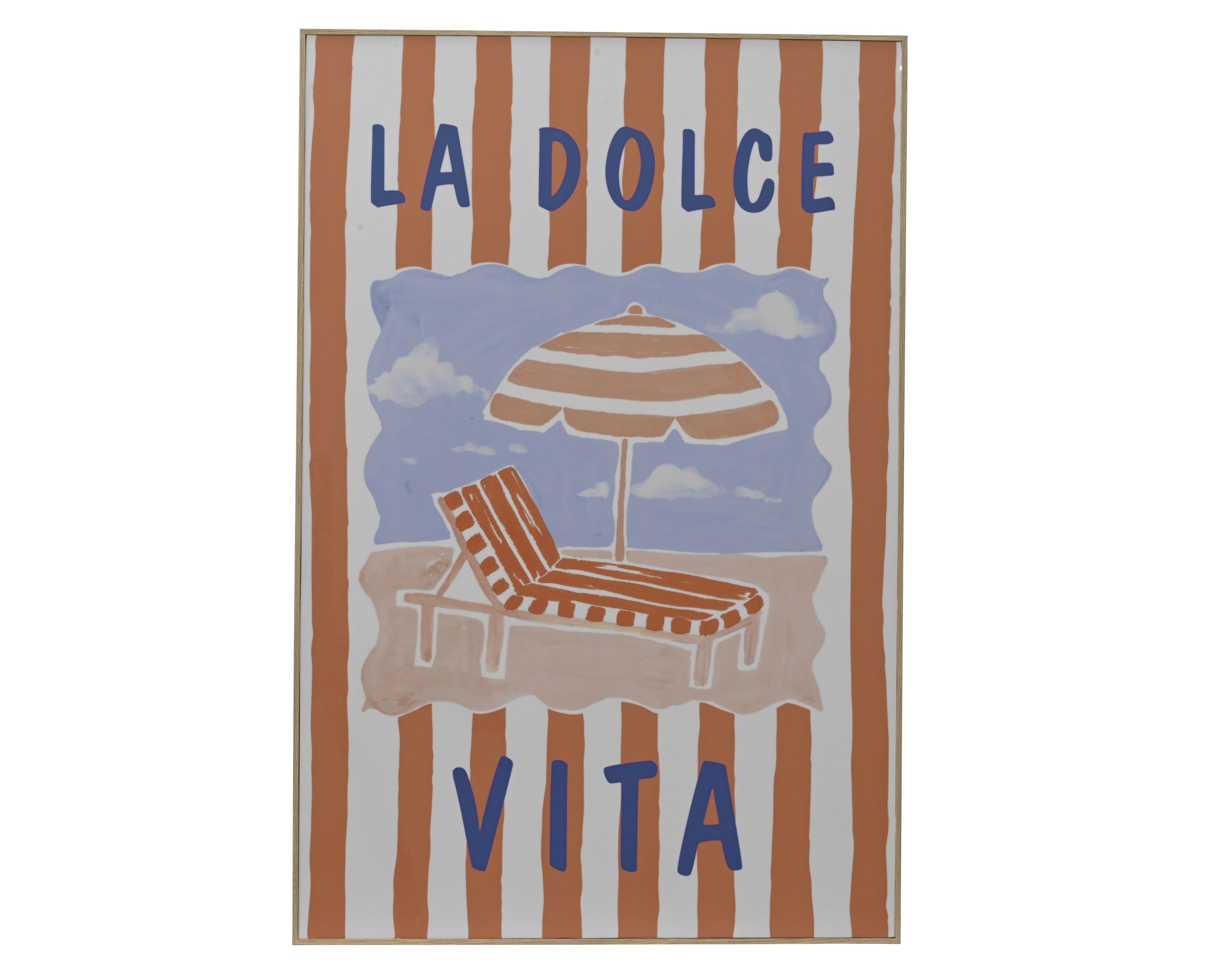 Muurdeco canvas strandstoel - 60x90cm - multi