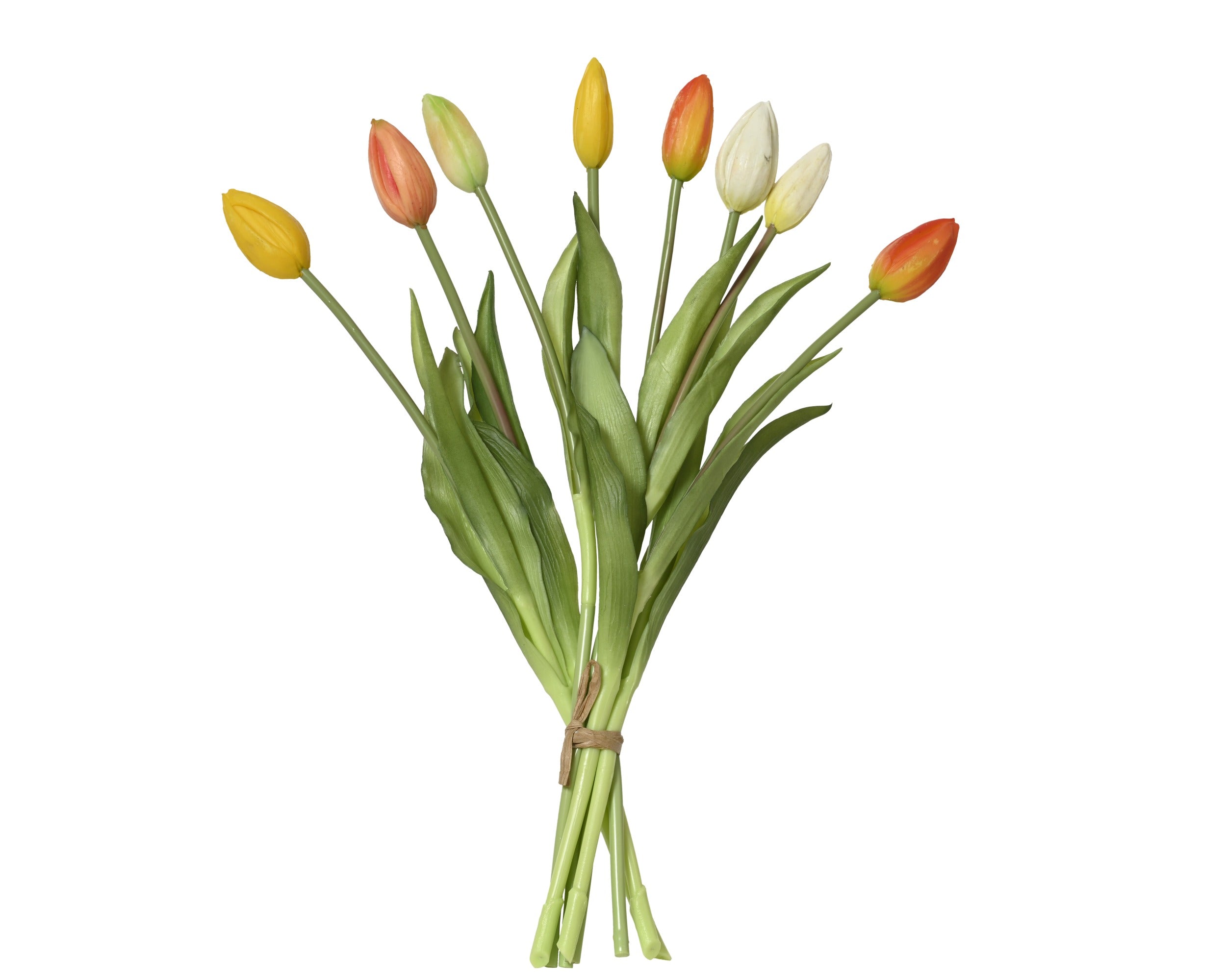 Tulpen boeket 13x39cm - oranje/multi