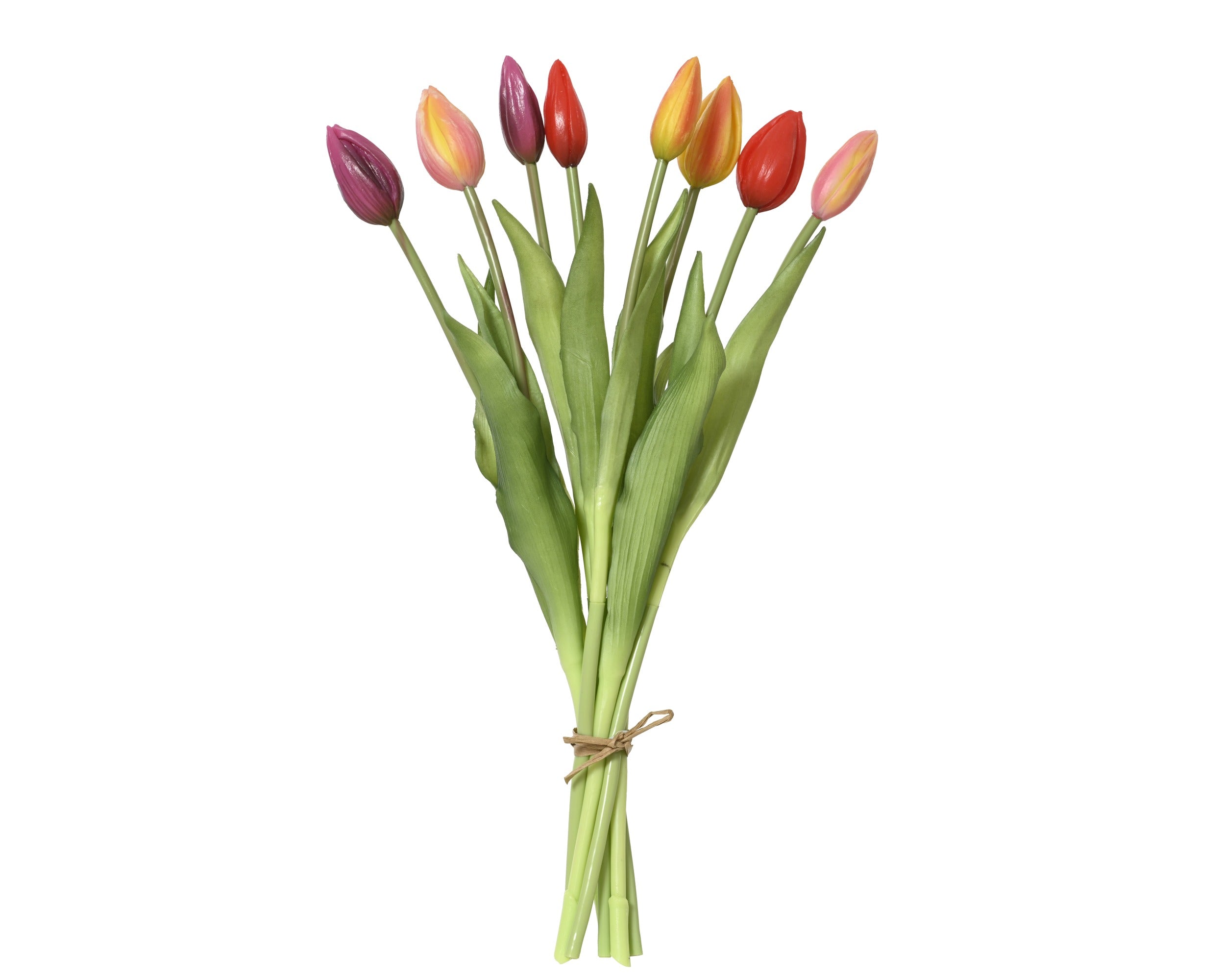 Tulpen boeket 13x39cm - roze/multi