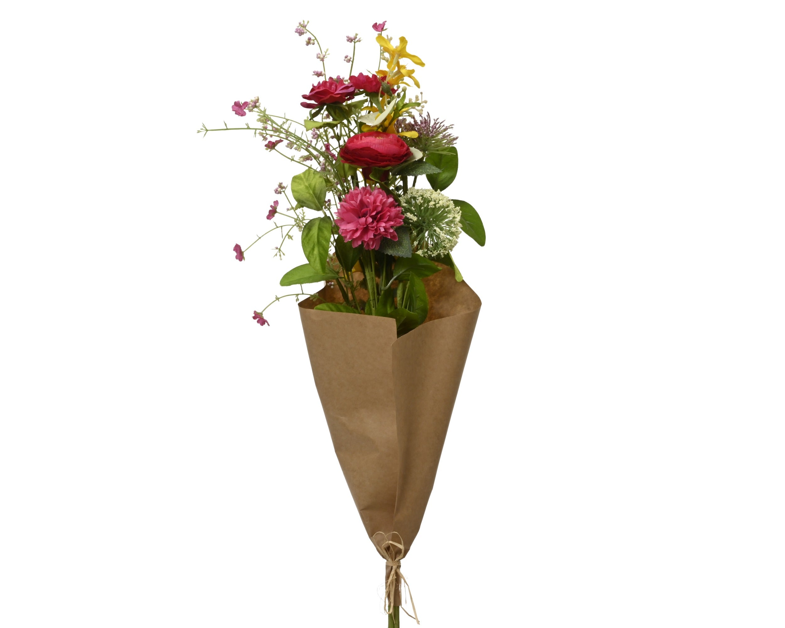 Boeket polyester - 20x13x70cm - d. roze/multi