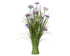 Gras met bloemen polyester - 35x70cm - paars