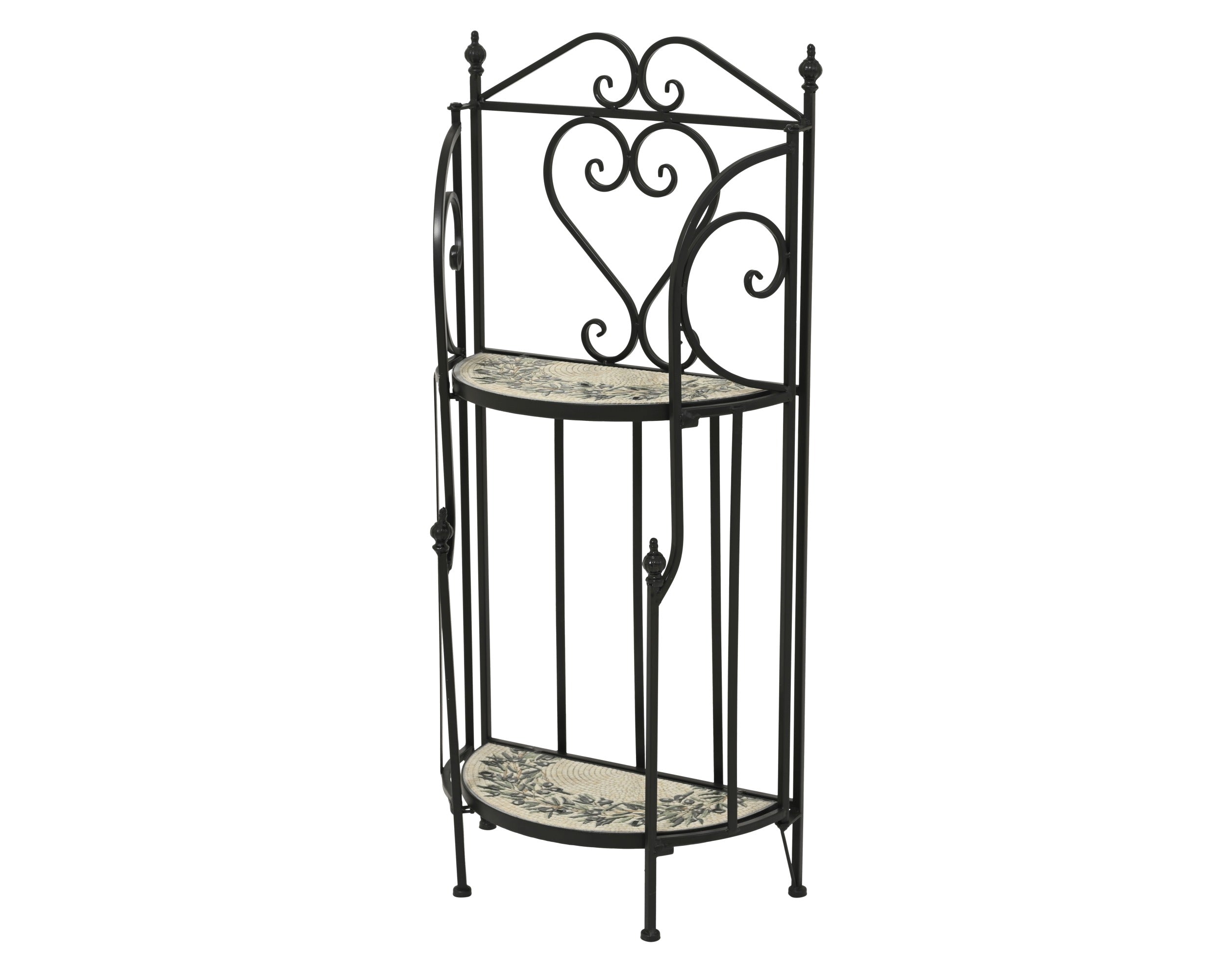 Athens rek mozaiek staal outdoor - 20x40x98cm - zwart/ multi