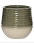 Jamie bloempot recycled plastic - M 40x37cm - groen/ wit