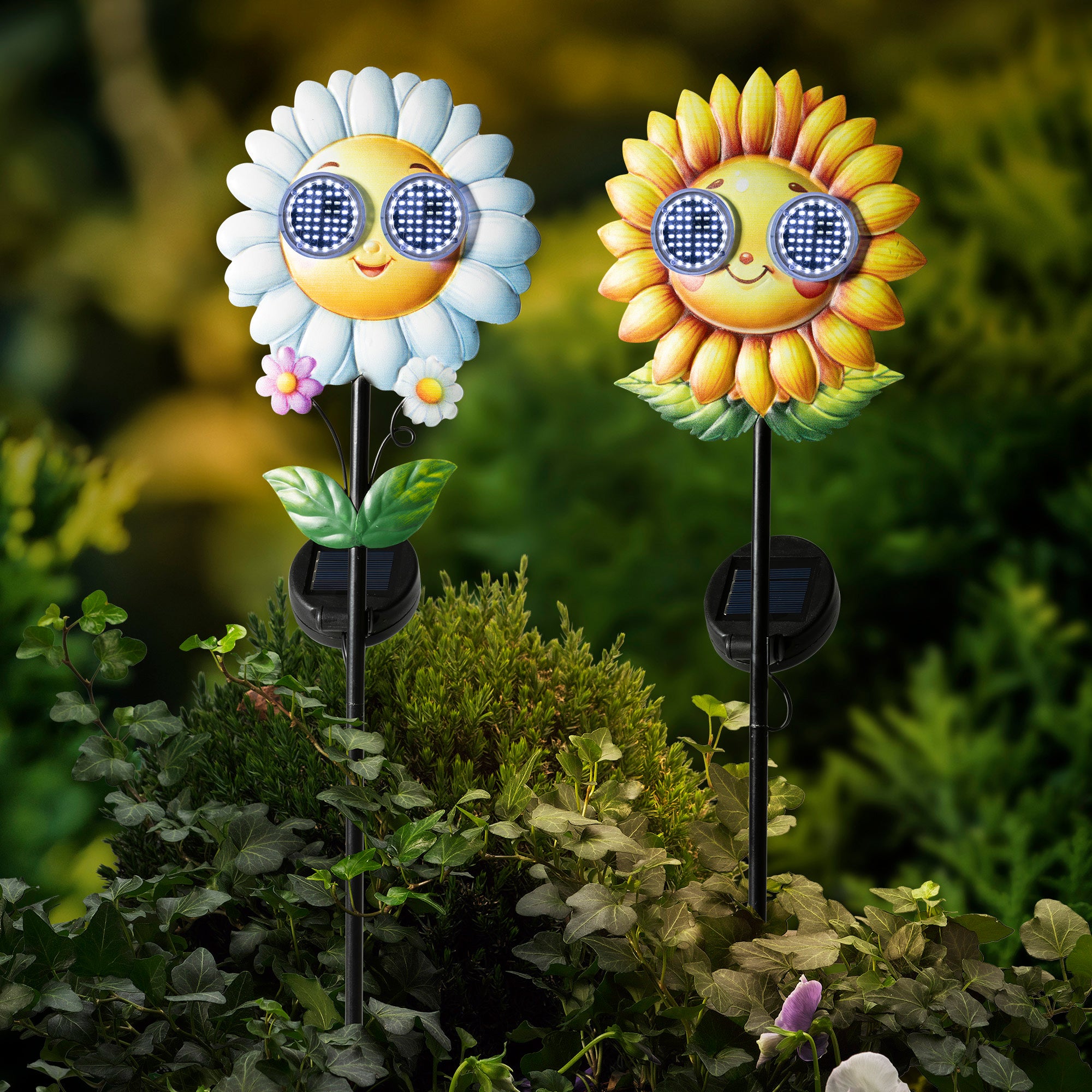 Solarverlichting bloem outdoor - 10,5x14x78cm - ass.