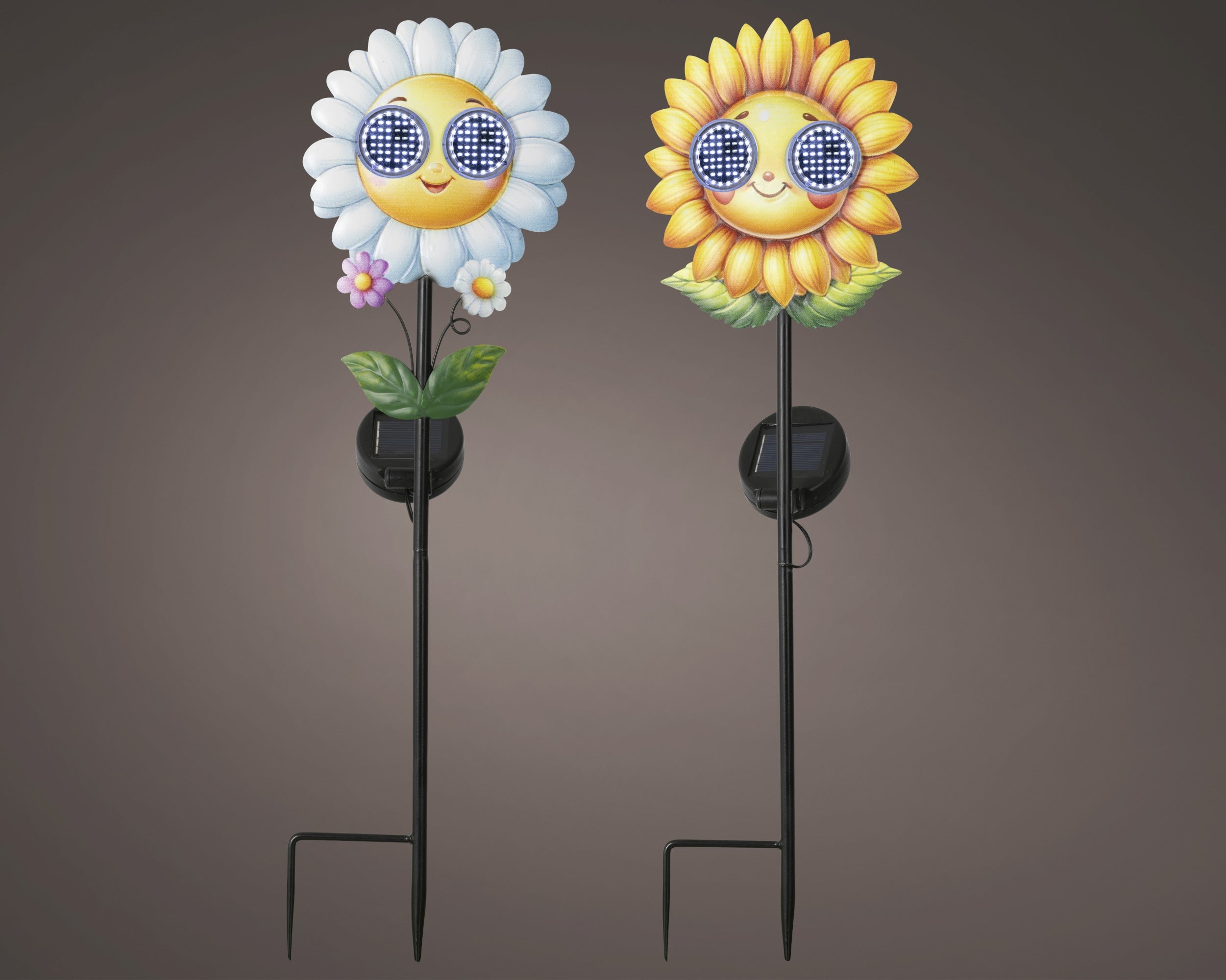 Solarverlichting bloem outdoor - 10,5x14x78cm - ass.