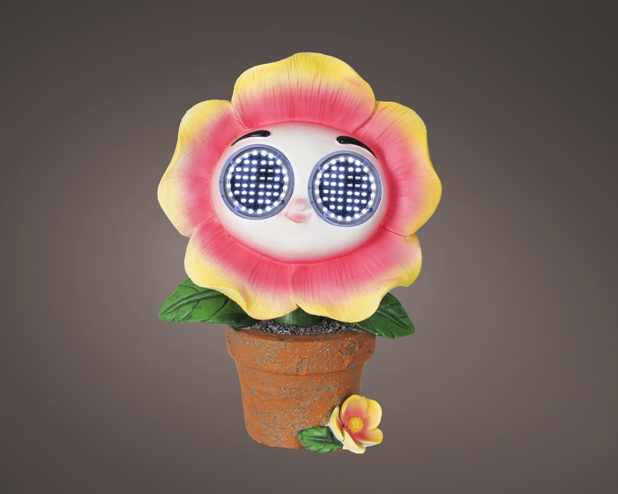 Solarverlichting bloem in pot outdoor - 9,5x14,5x20,8cm - roze