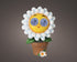 Solarverlichting bloem in pot outdoor - 10,5x15,5x22cm - wit/geel