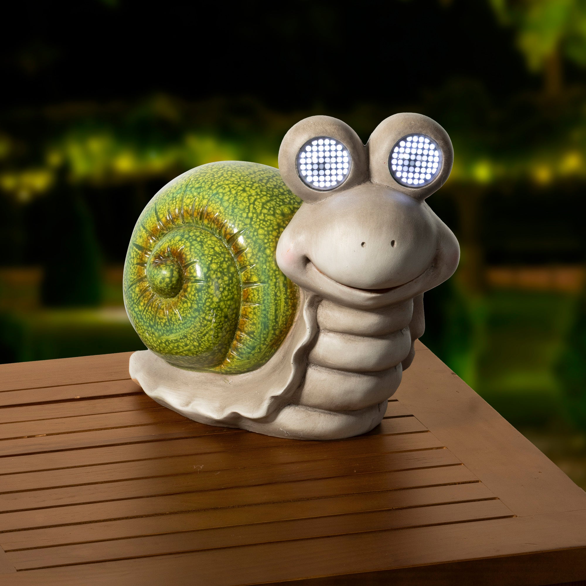 Solarverlichting slak outdoor - 15,7x26x23,5cm - grijs/groen