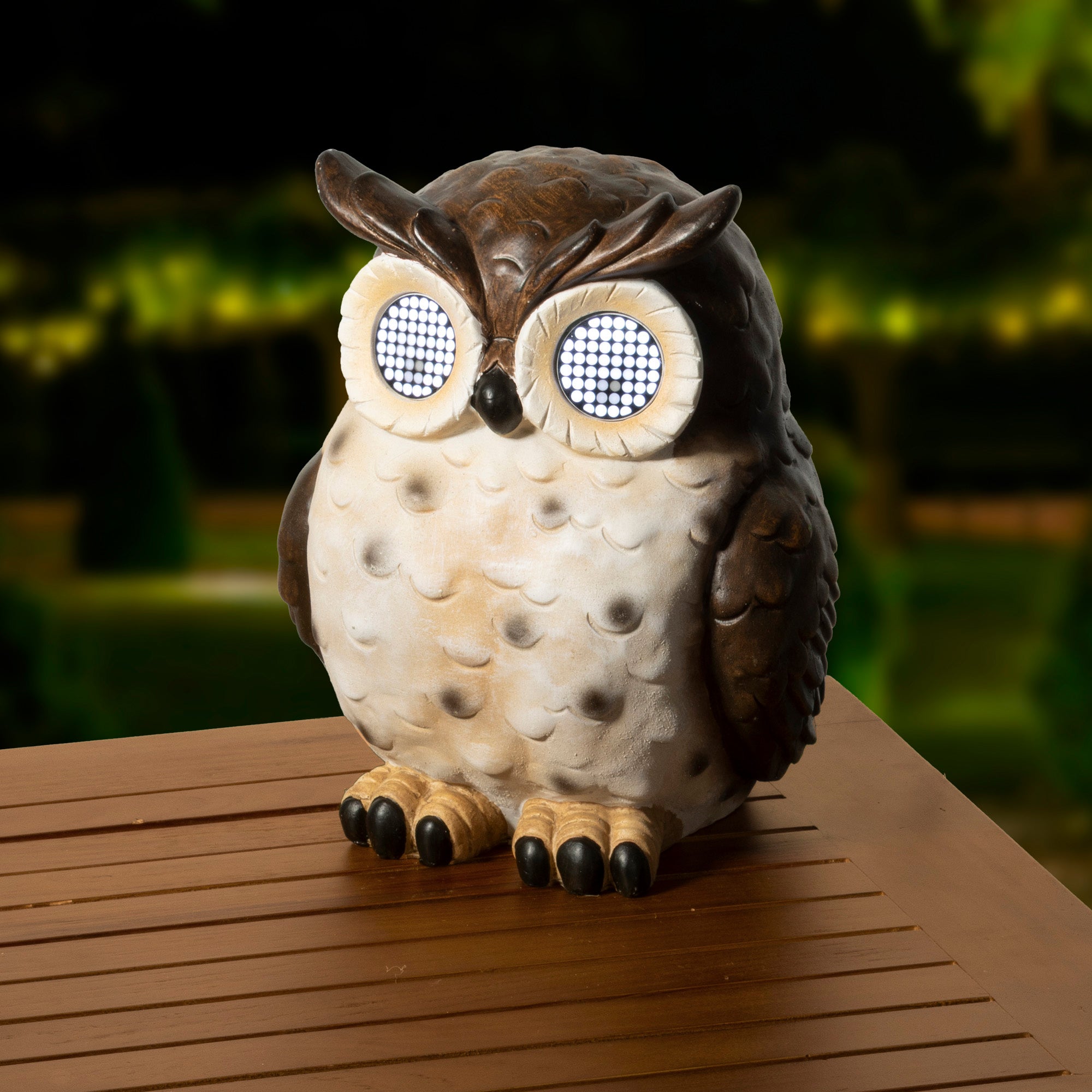 Solarverlichting uil outdoor - 18x20,3x23,5cm - bruin