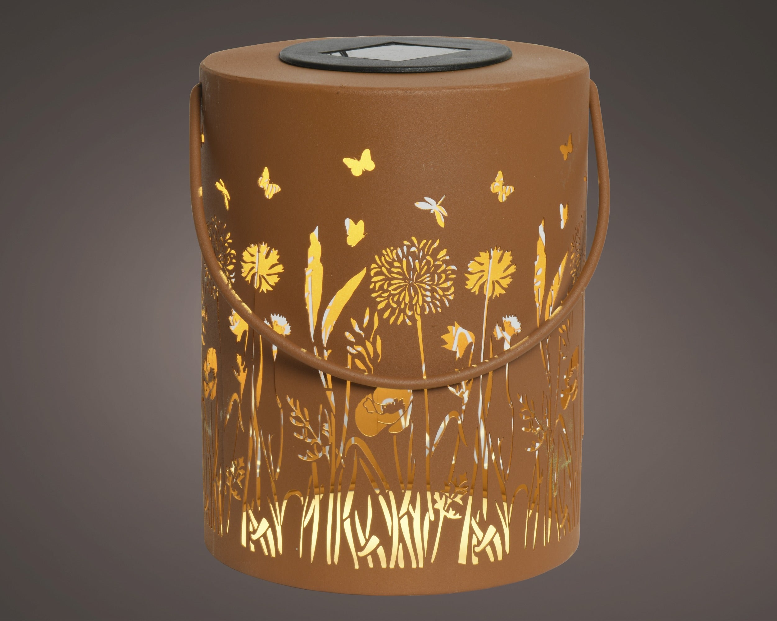 Solarverlichting lantaarn outdoor - 14x18cm - roestbruin