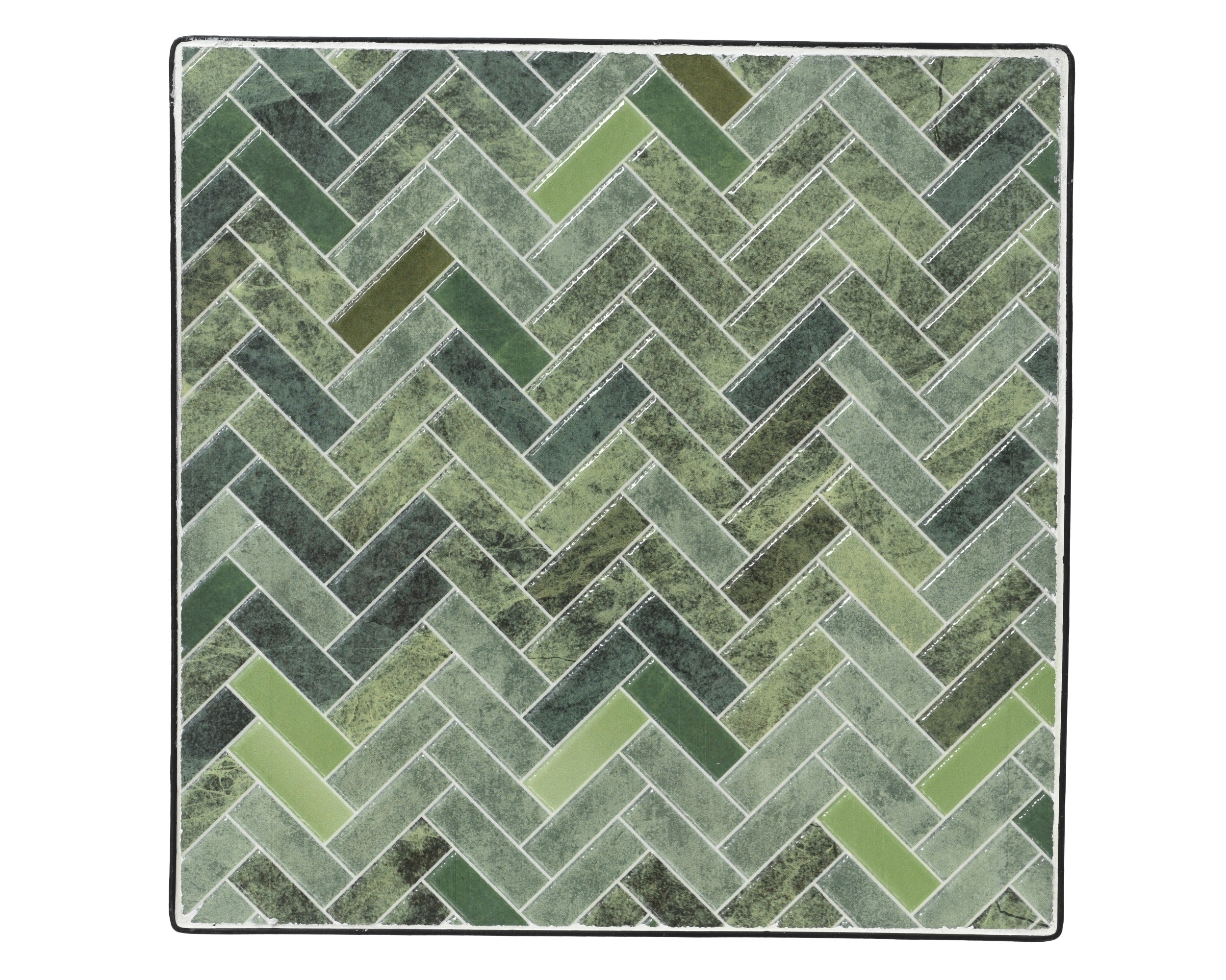 Plantentafel outdoor mozaiek - L 38x82cm - zwart/ groen