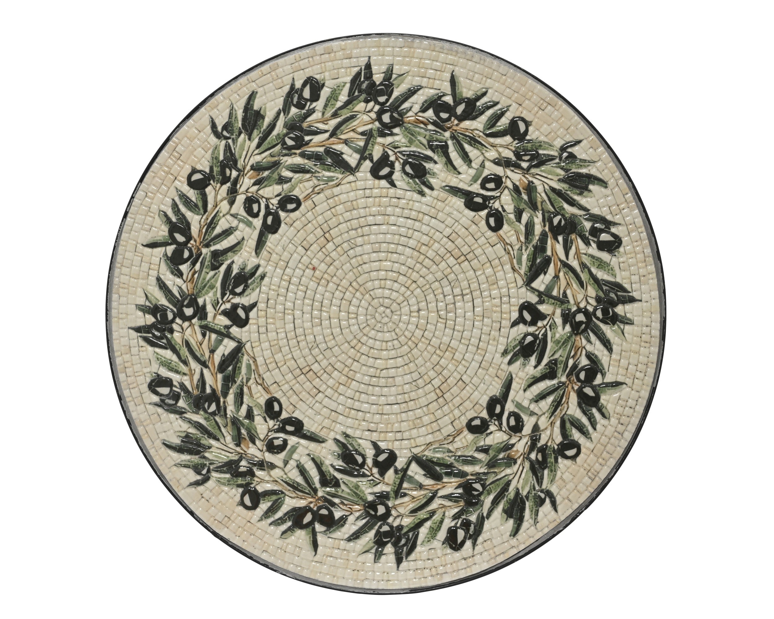 Athens bijzettafel mozaiek staal outdoor - 39x46cm - zwart/ multi