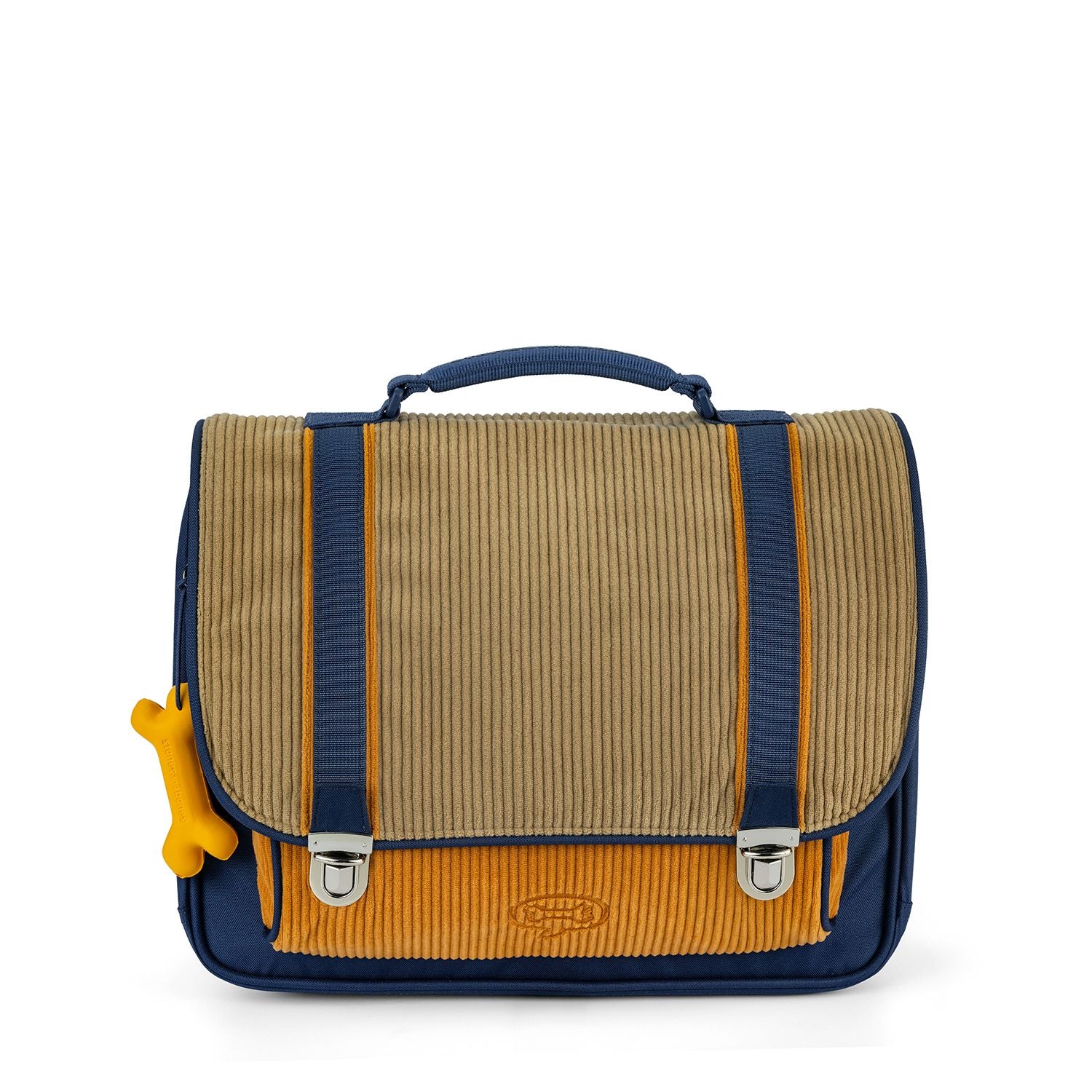 STONES&BONES Cassis schooltas - Corduroy khaki + honey
