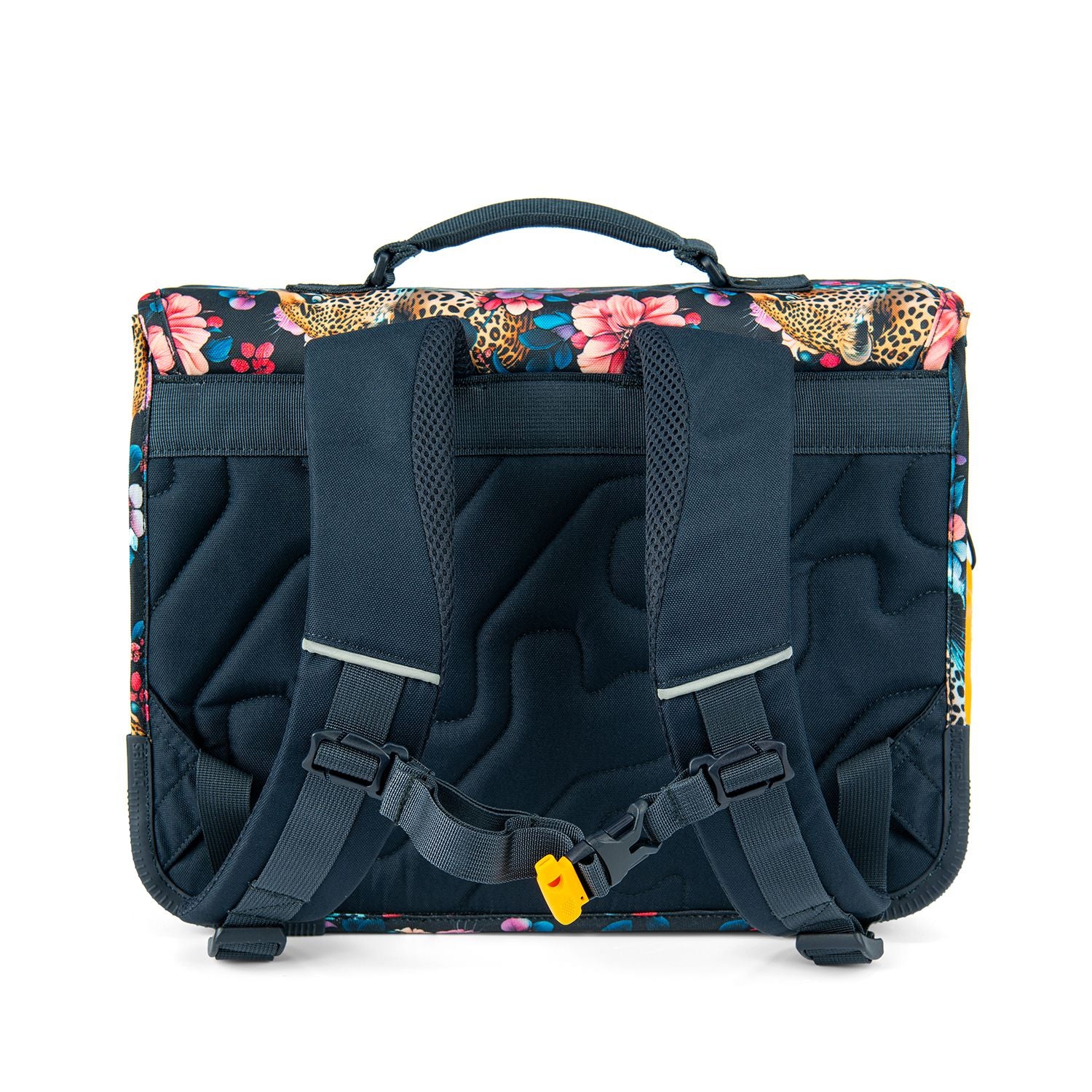 STONES&BONES Cedar schooltas - Floral ambush navy