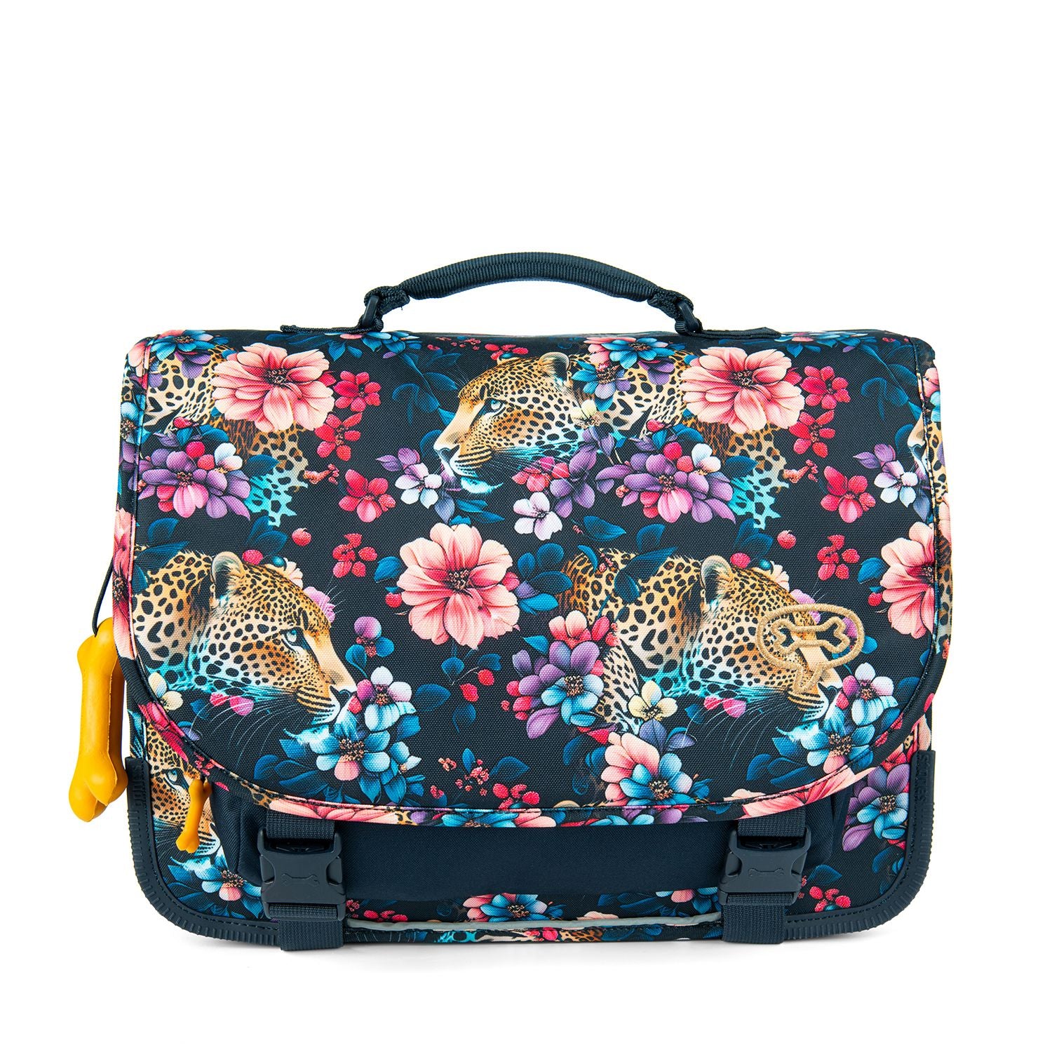 STONES&BONES Cedar schooltas - Floral ambush navy