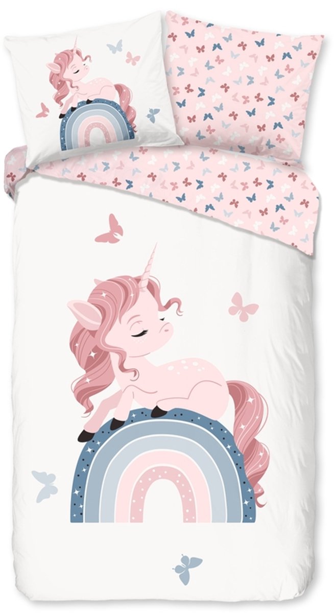 GOOD MORNING Dekbedovertrek 140x220cm - Fiby eenhoorn