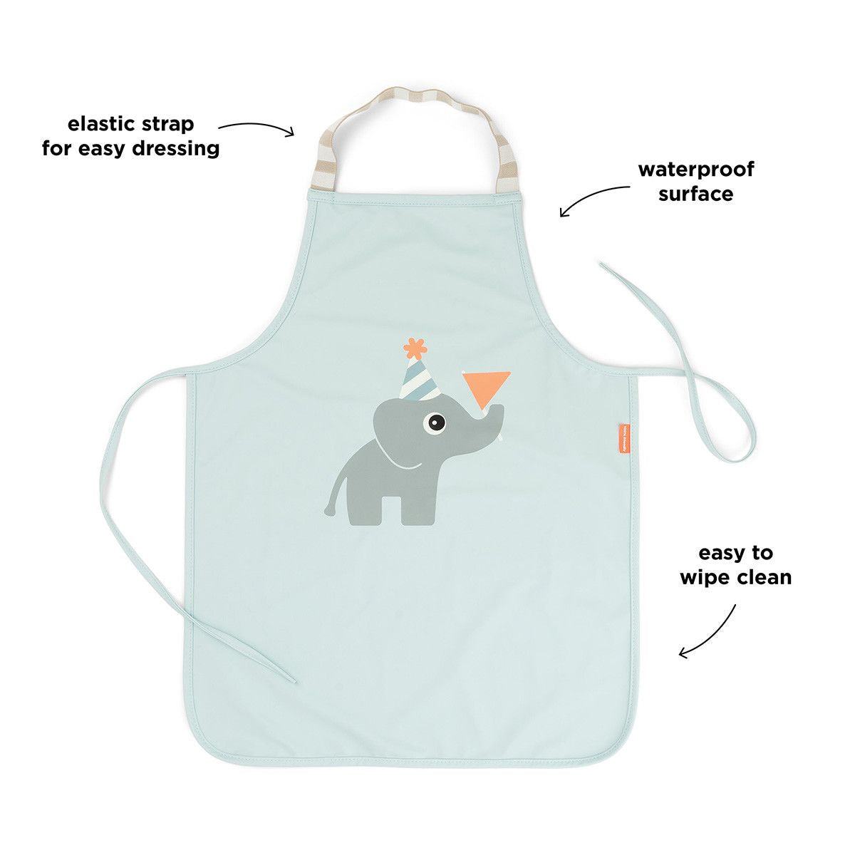 DONE BY DEER Kids' apron waterproof - celebration blue