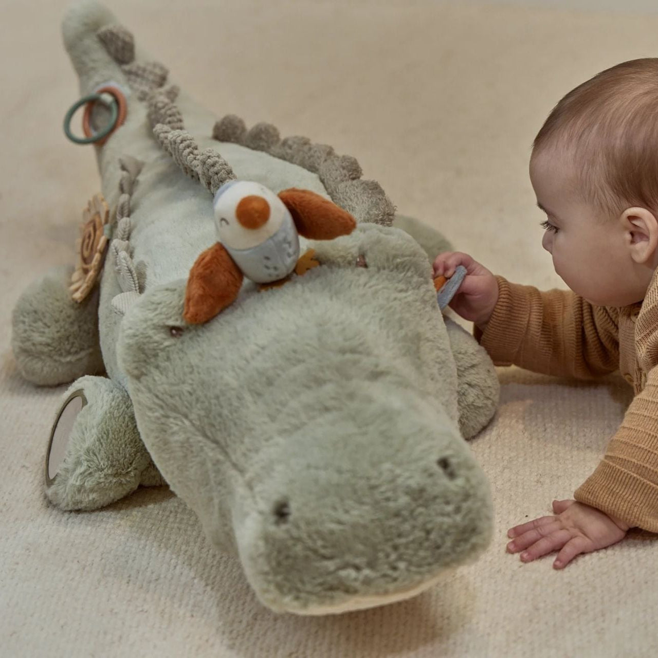LITTLE DUTCH Safari Friends activiteitenknuffel krokodil XL - groen