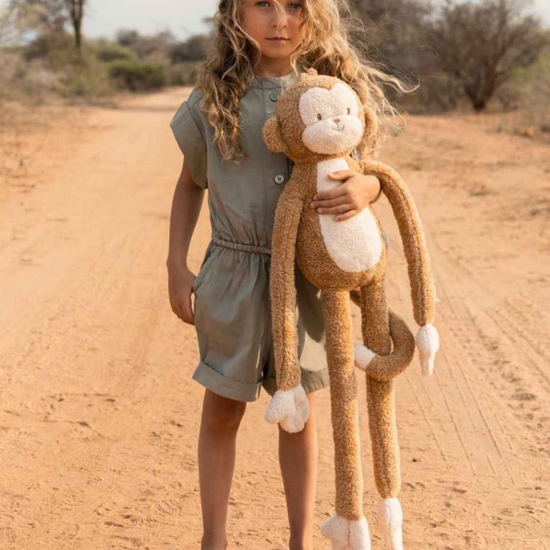 LITTLE DUTCH Safari Friends knuffel aap XL - bruin
