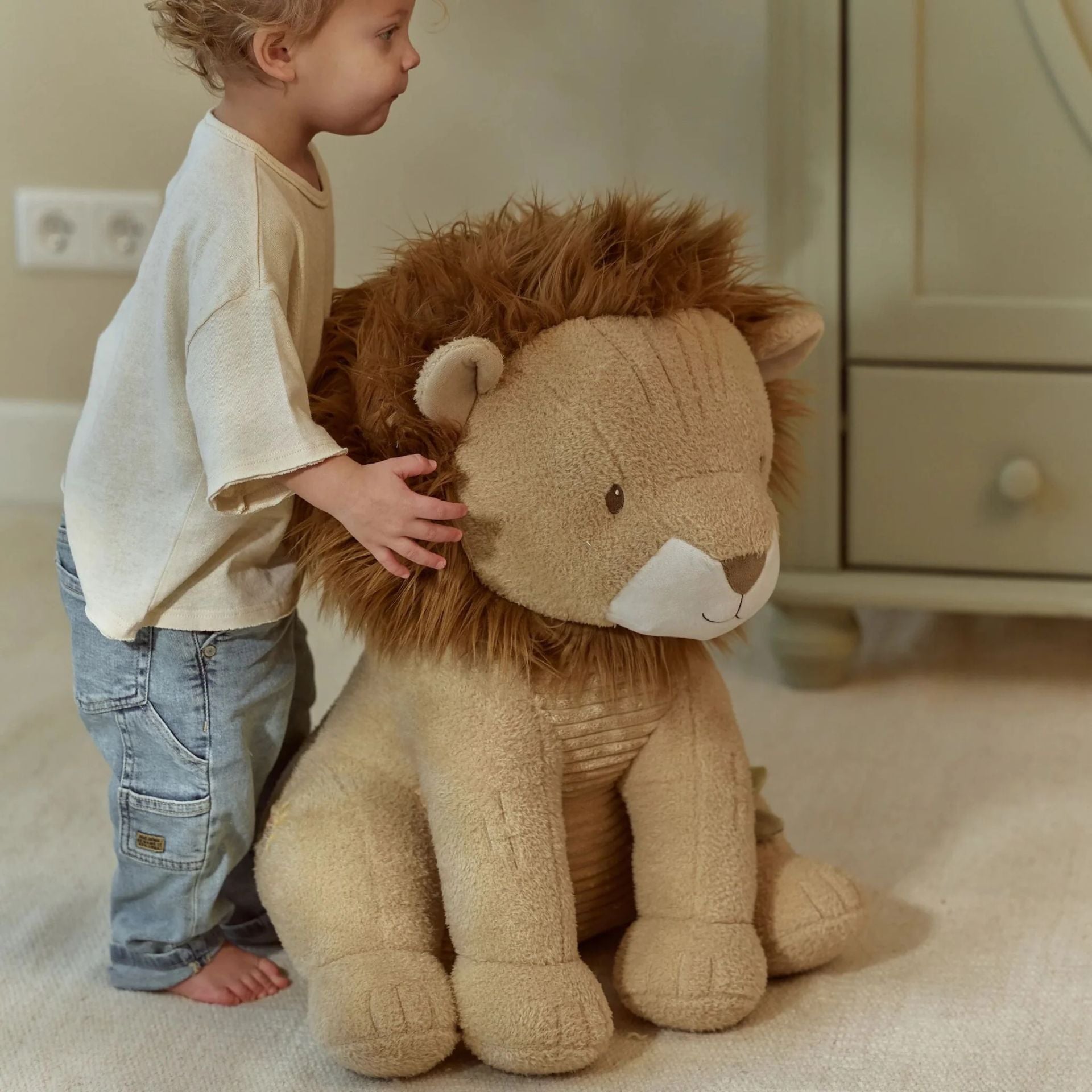 LITTLE DUTCH Safari Friends knuffel leeuw 60 cm - geel