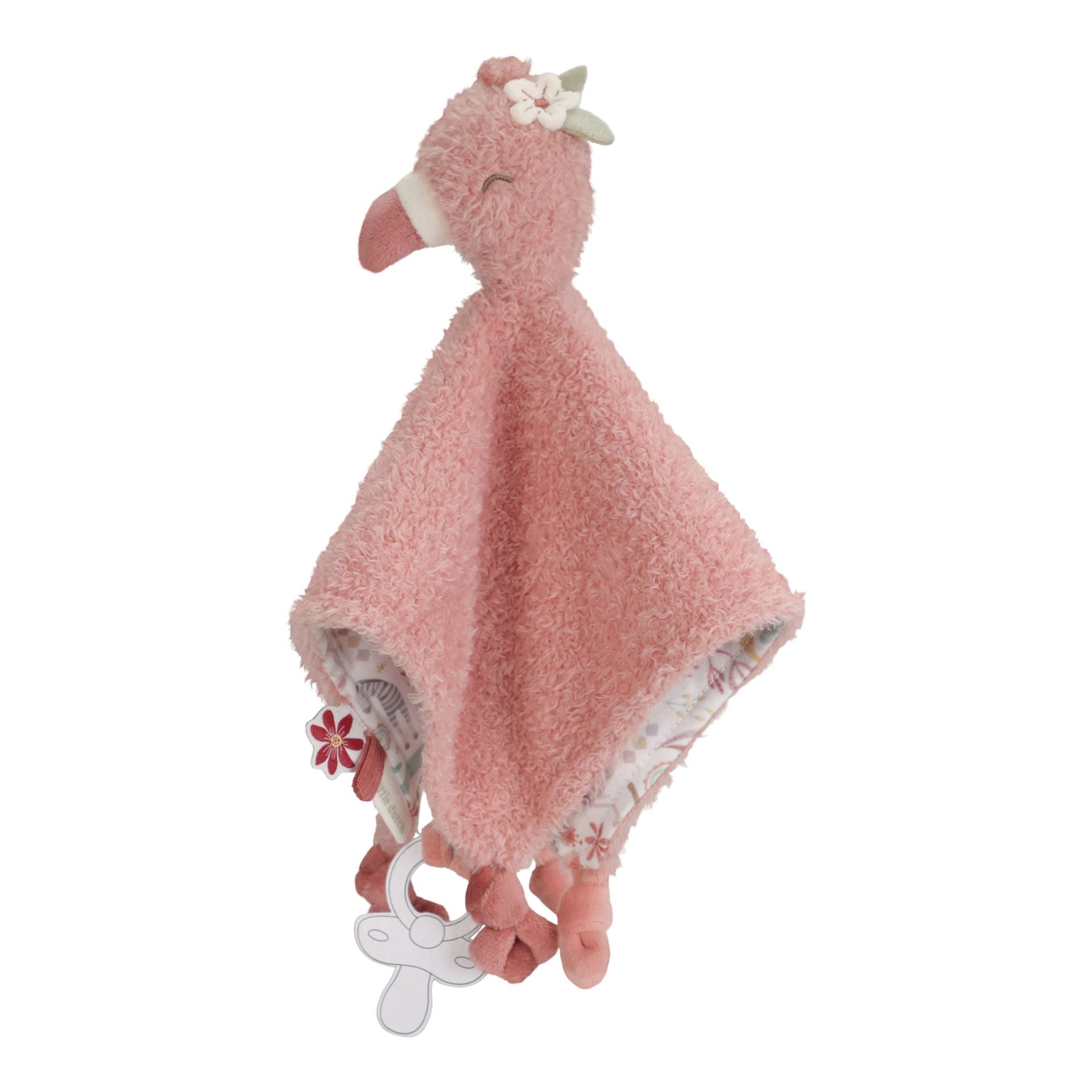 LITTLE DUTCH Safari Friends knuffeldoekje flamingo - roze