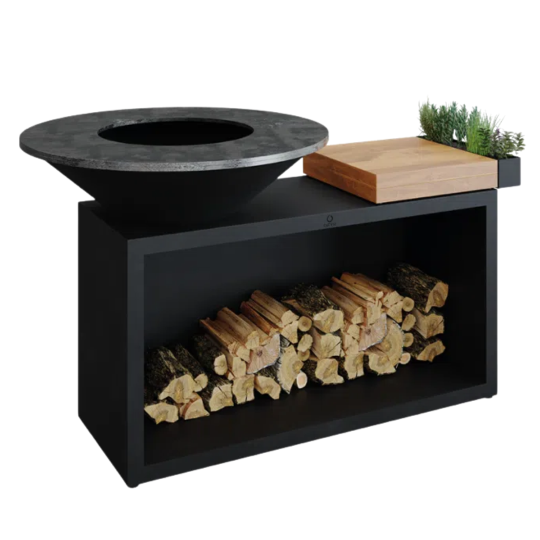 OFYR Island Black Teak Wood 100 INCLUSIEF SOFT COVER BLACK + SPATEL