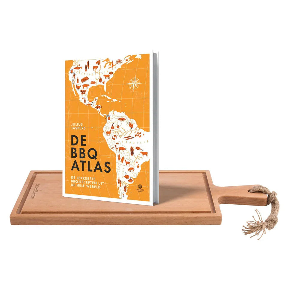 PUUR HOUT Set steakplank PH1549 met boek: De BBQatlas