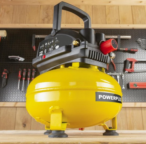POWERPLUS Compressor zonder olie - pancakemodel 750W 11L