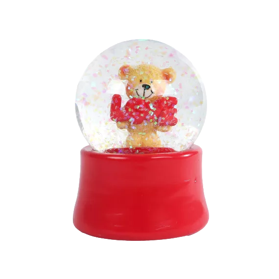 Sneeuwbol love - 5.5x5x7cm - rood ass.  (prijs per stuk)