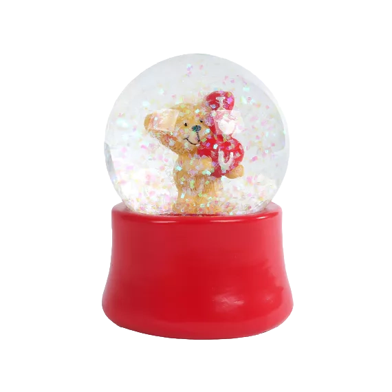 Sneeuwbol love - 5.5x5x7cm - rood ass.  (prijs per stuk)