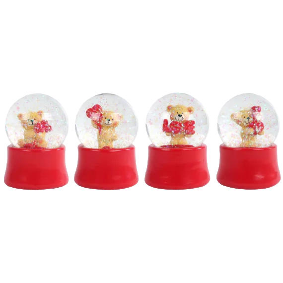 Sneeuwbol love - 5.5x5x7cm - rood ass.  (prijs per stuk)
