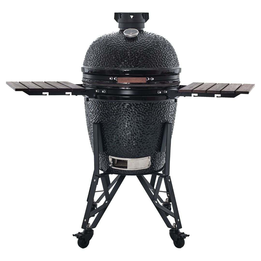 THE BASTARD Large - compleet Kamado BBQ TU keramisch zwart 8/12pers - GRATIS SummerEssentialPack