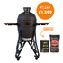 THE BASTARD Urban - Large compleet kamado BBQ dia 57cm H127cm - mat zwart