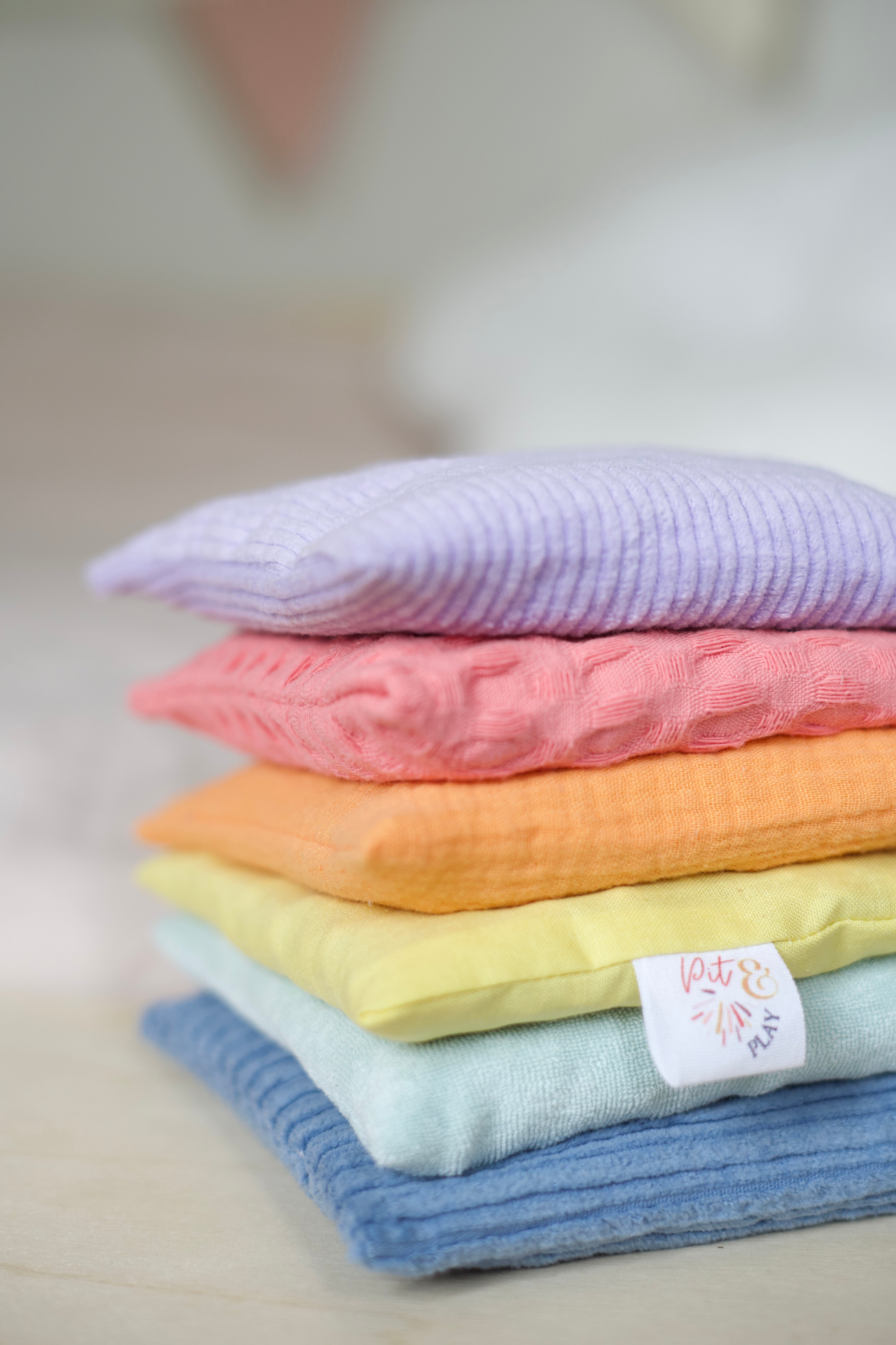 Pittenzakjes set regenboog pastel - 6st.